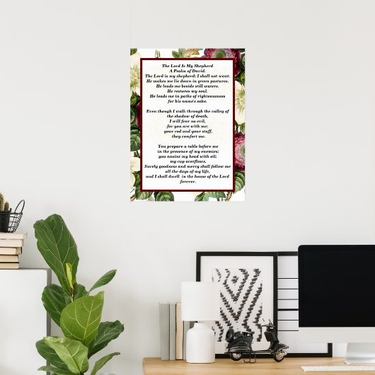 Psalm 23 biblical quotes poster (Heimbüro)