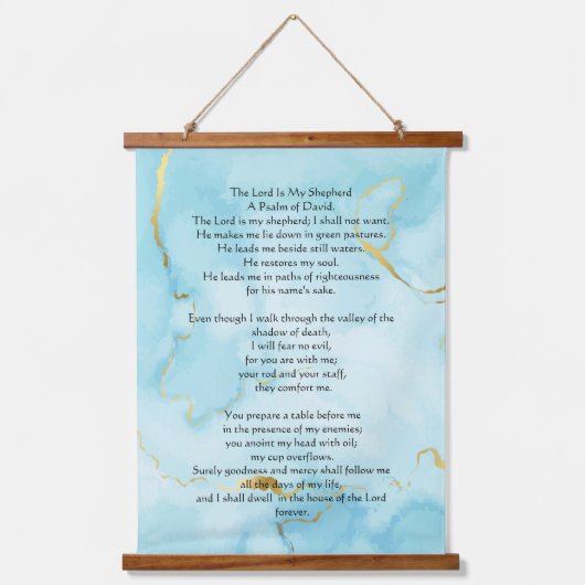 Psalm 23 biblical quotes wandteppich mit holzrahmen (Vorderseite)