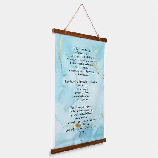 Psalm 23 biblical quotes wandteppich mit holzrahmen (Gewinkelt)
