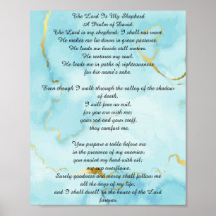 Psalm 23 biblische Anführungszeichen Poster