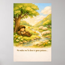 Psalm 23 Bilderbuchposter | Kinderzimmer-Wandkunst