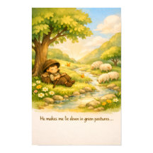Psalm 23 Bilderbuchposter | Kinderzimmer-Wandkunst