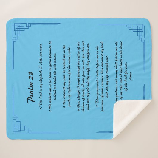 Psalm 23 blaue Grenze Sherpadecke (Vorderseite (Horizontal))
