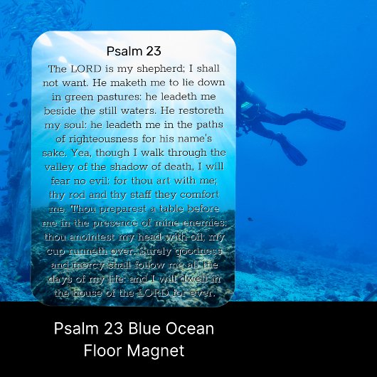 Psalm 23 Blue Ocean Floor Magnet