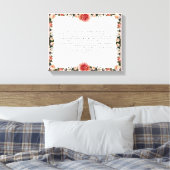 Psalm 23, Blume Pink Stretched Canvas Print Leinwanddruck (Insitu (Schlafzimmer))