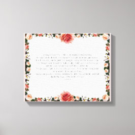 Psalm 23, Blume Pink Stretched Canvas Print Leinwanddruck