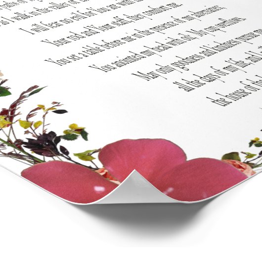 Psalm 23, Blume Rahmen, Value Poster Paper (Matte) (Ecke)