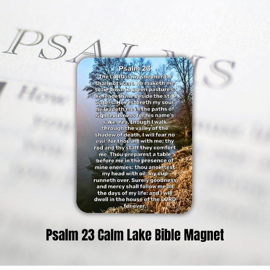 Psalm 23 Calm Lake Bible Magnet