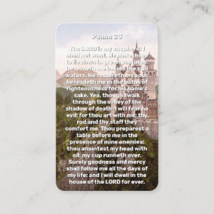 Psalm 23 Castle Memorial Prayer Card Visitenkarte