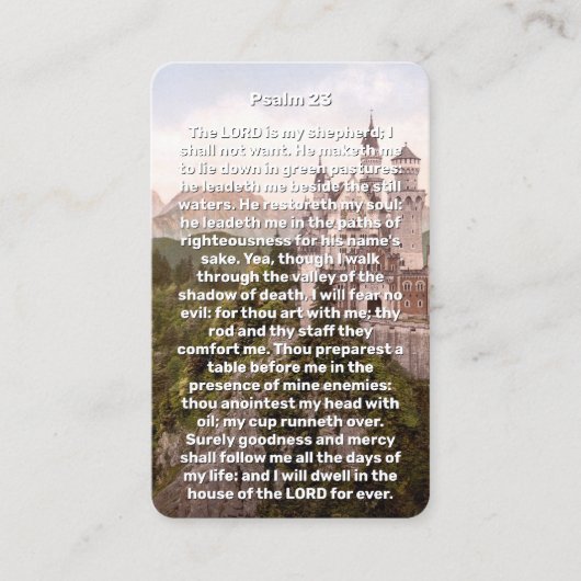 Psalm 23 Castle Memorial Prayer Card Visitenkarte (Vorderseite)