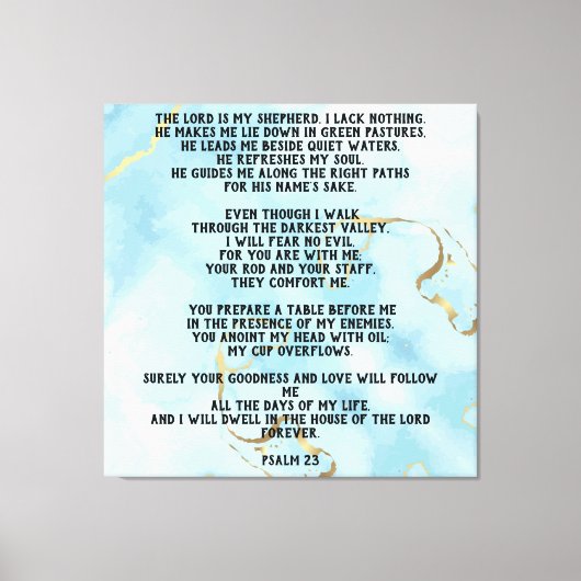 Psalm 23 Celestial Blue Abstract  Leinwanddruck (Vorderseite)