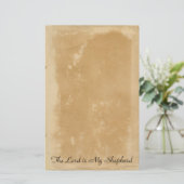 Psalm 23 Christlich Bibel Verse Altes Parchment Briefpapier (Stehend Vorderseite)