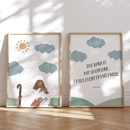 Psalm 23 Christliche Kinder Kinderzimmer Wand Kuns Bilderwand Sets