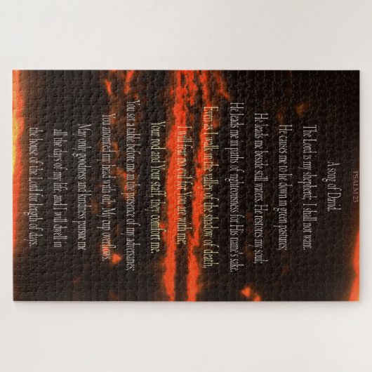 Psalm 23, Dark Red Sky, 1014 Stk., Schwieriges Puz Puzzle (Horizontal)
