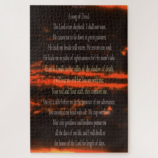 Psalm 23, Dark Red Sky, 1014 Stk., Schwieriges Puz Puzzle (Vertikal)