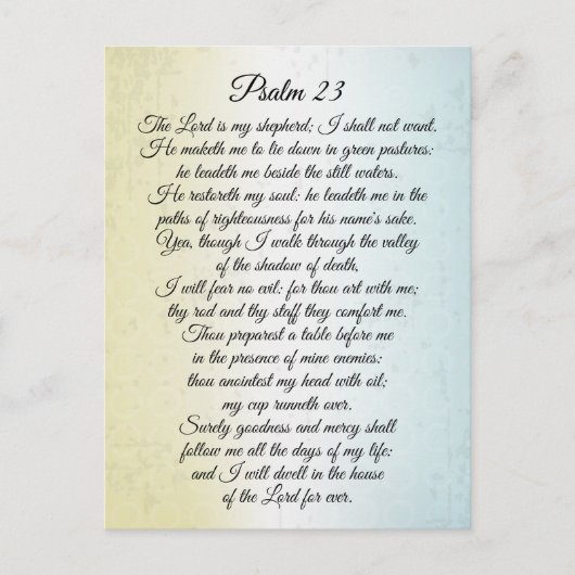 Psalm 23 Der Herr ist mein Hirte, Bibelverse Postkarte (Vorderseite)