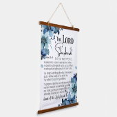 Psalm 23 Der Herr ist mein Hirte Blaue Blumen Wandteppich Mit Holzrahmen (Gewinkelt)