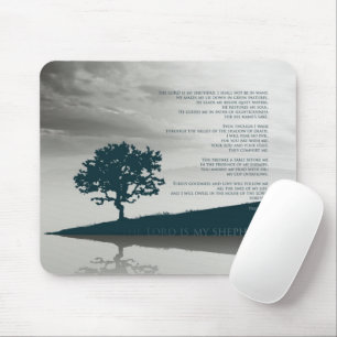Psalm 23 Der Herr ist mein Hirte Duotone Blau Mousepad