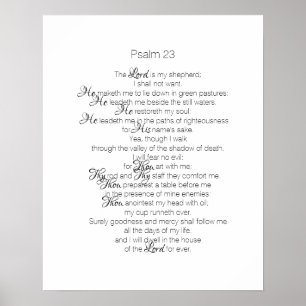 Psalm 23 Der Herr ist mein Hirte KJV Bibelverse Poster