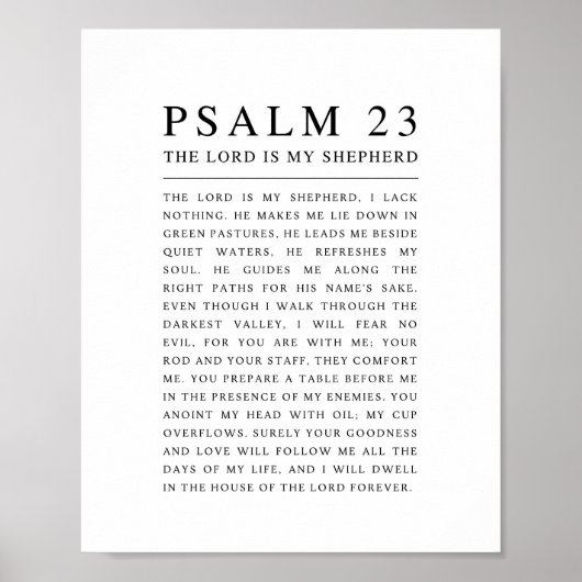 Psalm 23 Der Herr ist mein Hirte Poster (Vorne)