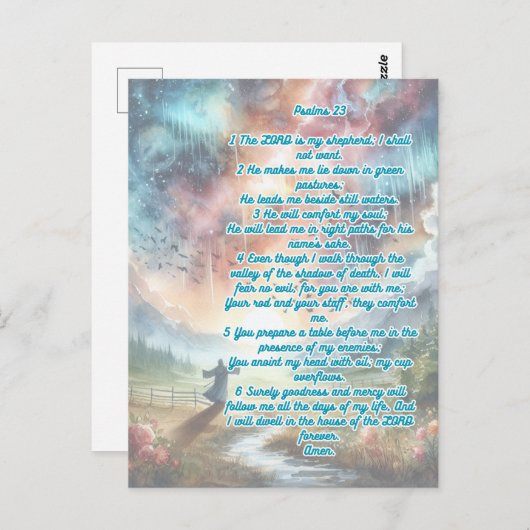 Psalm 23 Der Herr ist mein Hirte Postkarte (Vorne/Hinten)