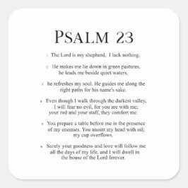 Psalm 23 Der Herr ist mein Hirte Quadratischer Aufkleber