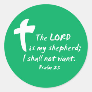 Psalm 23: Der Herr ist mein Hirte Runder Aufkleber