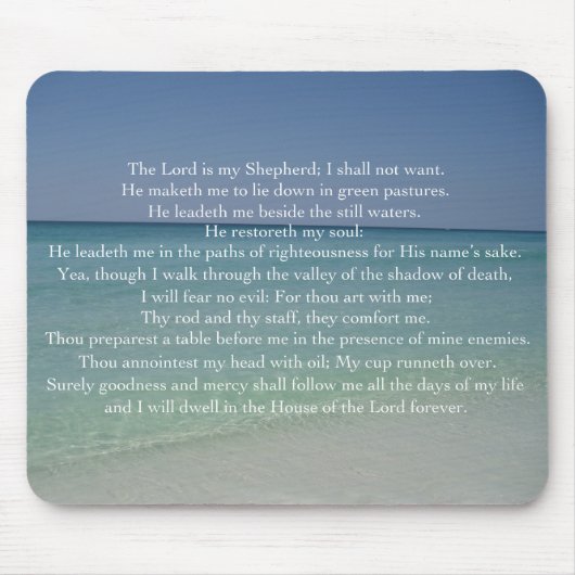 Psalm 23 Der Herr ist mein Hirte Schöner Strand Mousepad (Vorne)