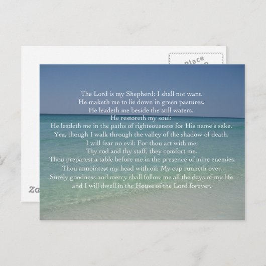 Psalm 23 Der Herr ist mein Hirte Schöner Strand Postkarte (Vorne/Hinten)