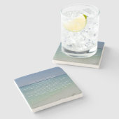 Psalm 23 Der Herr ist mein Hirte Schöner Strand Steinuntersetzer (Seitenansicht)