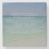 Psalm 23 Der Herr ist mein Hirte Schöner Strand Steinuntersetzer (Vorderseite)