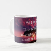 Psalm 23 Der Herr ist mein Hirte Sonnenuntergang B Kaffeetasse (Vorderseite Links)