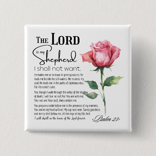 Psalm 23 Der Herr ist meine Schäferhirde-Blume Button (Vorderseite)