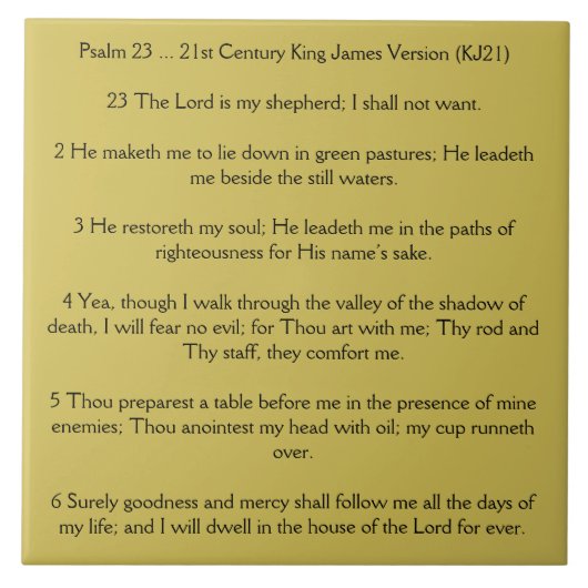 Psalm 23 der Lord ist mein Schäfer Fliese (Vorderseite)