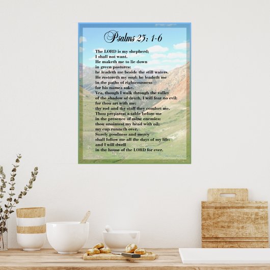 Psalm 23-DRUCKENDER POSTER (Küche)