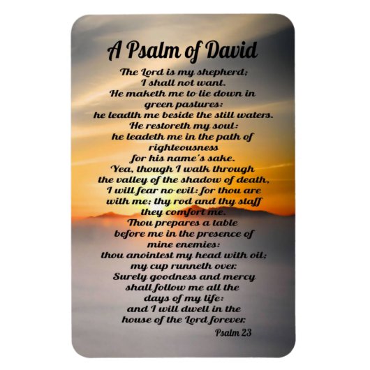 Psalm 23: Ein Psalm von David Magnet (Vertikal)