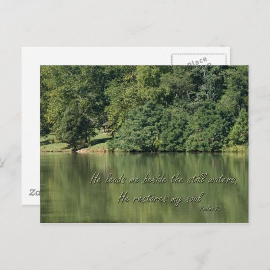 Psalm 23 Er führt mich neben den stillen Wassern Postkarte (Vorne/Hinten)
