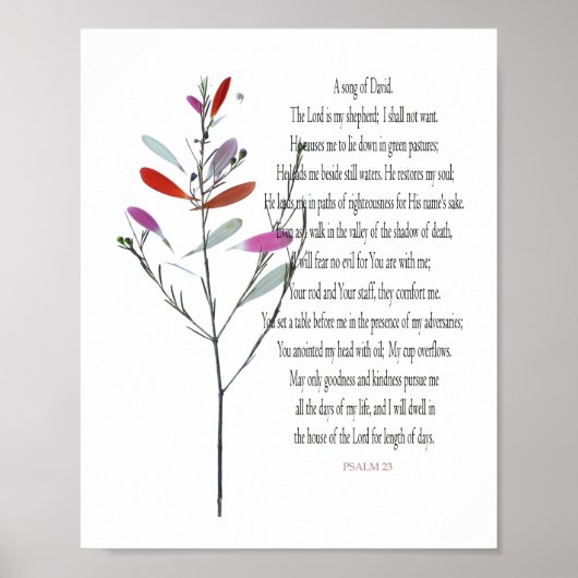 Psalm 23 Feine Botanik, Wertposter-Papier Poster (Vorne)