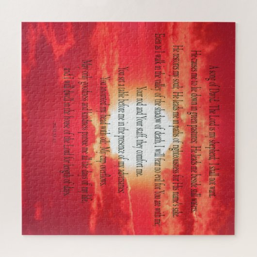 Psalm 23, Feuer Himmel, 676 Stücke - Schwieriges P Puzzle (Horizontal)
