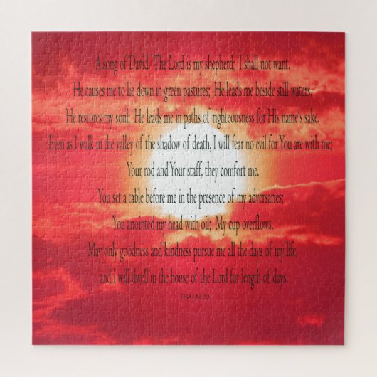 Psalm 23, Feuer Himmel, 676 Stücke - Schwieriges P Puzzle (Vertikal)