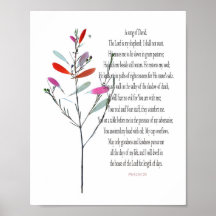 Psalm 23 Fine botanical, Value Poster Paper