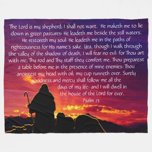 Psalm 23 fleecedecke (Vorderseite (Horizontal))