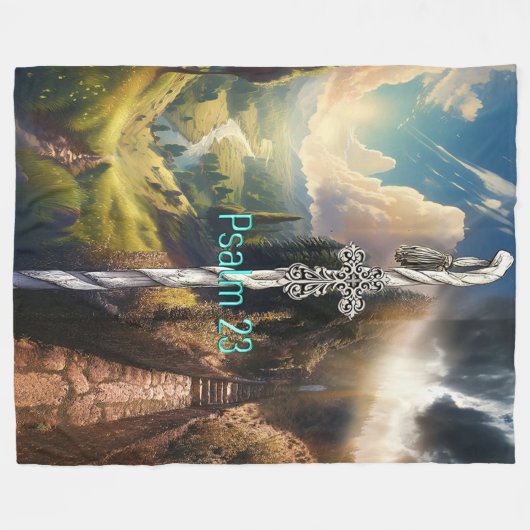 Psalm 23 fleecedecke (Vorderseite (Horizontal))
