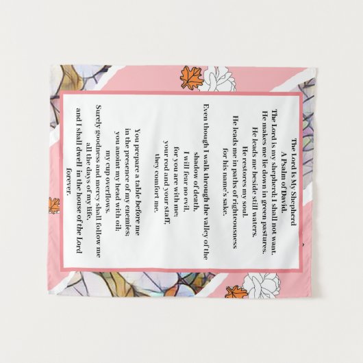 Psalm 23 floral artistic art wandteppich (Vorderseite (Horizontal))