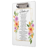 Psalm 23 Floral Geometric Frame Klemmbrett (Links)