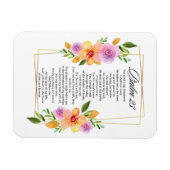 Psalm 23 Floral Geometric Frame Magnet (Horizontal)