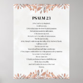 Psalm 23 Floral Watercolor Christian Bible Verse Poster (Vorne)