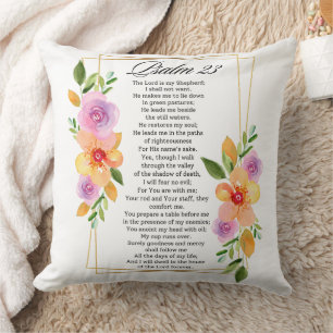 Psalm 23 Florales geometrisches Rahmenwerk Kissen