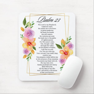 Psalm 23 Florales geometrisches Rahmenwerk Mousepad