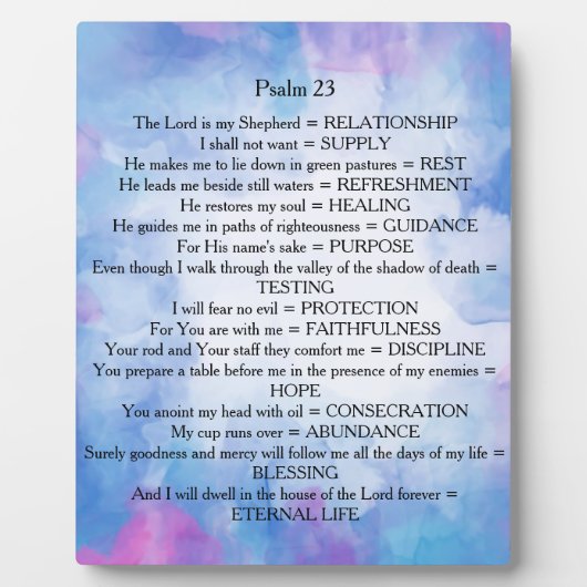 Psalm 23 fotoplatte (Vorderseite)